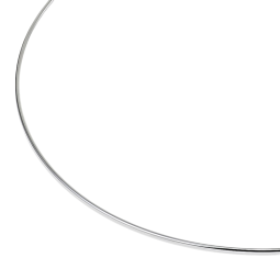 Collier câble en argent rhodié