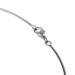 Collier câble en argent rhodié