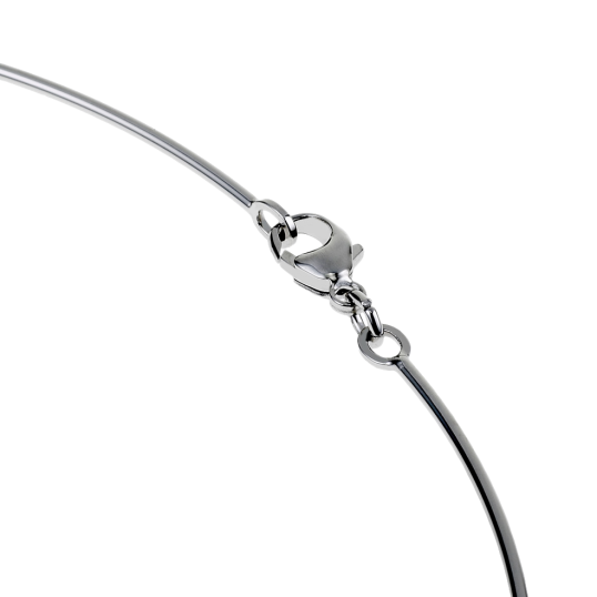 Collier câble en argent rhodié