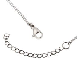 Collier en acier et ceramique noire
