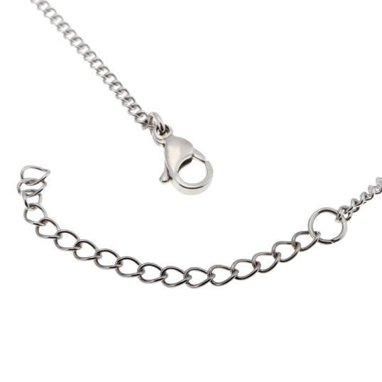 Collier en acier et ceramique noire