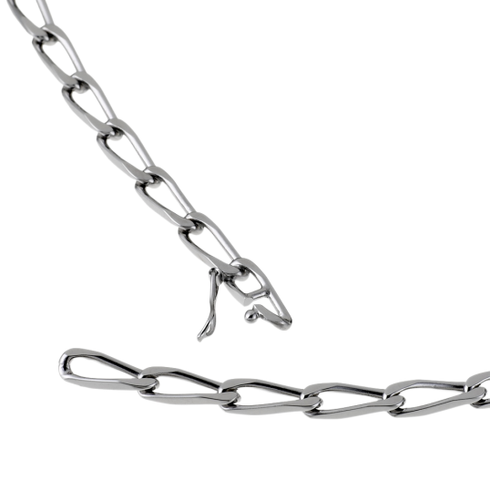 Collier en argent rhodié maile cheval Collier en argent rhodié maile cheval