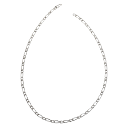 Collier en argent rhodié maille cheval alternée 1-1