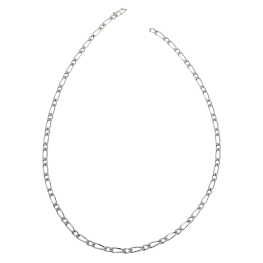 Collier en argent rhodié maille cheval alternée 1-1
