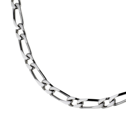 Collier en argent rhodié maille cheval alternée 1-1