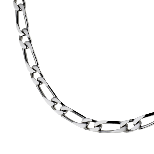 Collier en argent rhodié maille cheval alternée 1-1