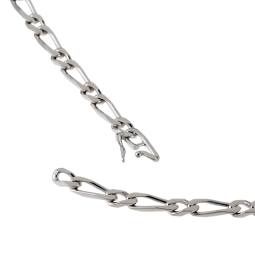 Collier en argent rhodié maille cheval alternée 1-1