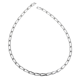Collier en argent rhodié maille cheval