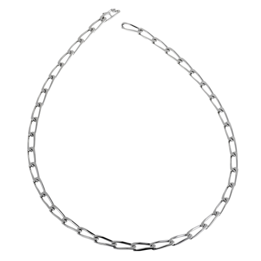 Collier en argent rhodié maille cheval