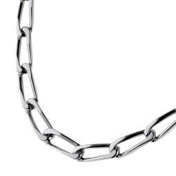 Collier en argent rhodié maille cheval