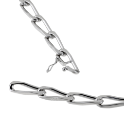 Collier en argent rhodié maille cheval
