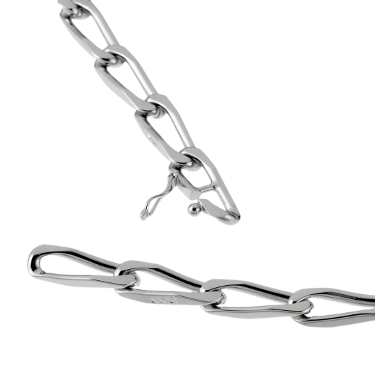 Collier en argent rhodié maille cheval