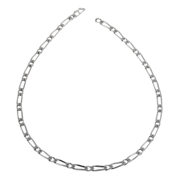 Collier en argent rhodié maille cheval alternée 1-1