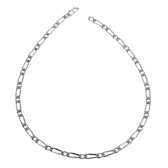 Collier en argent rhodié maille cheval alternée 1-1