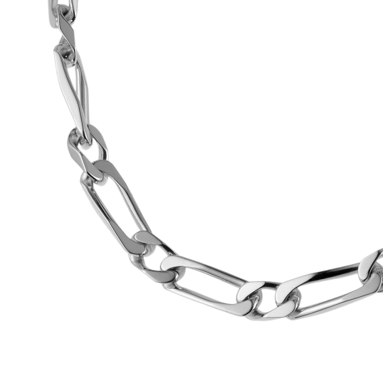 Collier en argent rhodié maille cheval alternée 1-1