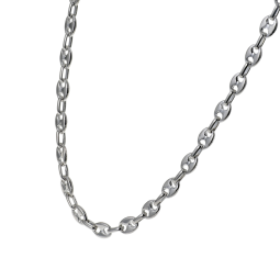 Collier en argent rhodié maille grain de café