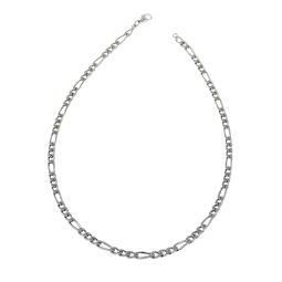 Collier en argent rhodié maille cheval alternée 1-3