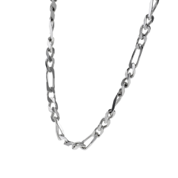 Collier en argent rhodié maille cheval alternée 1-3