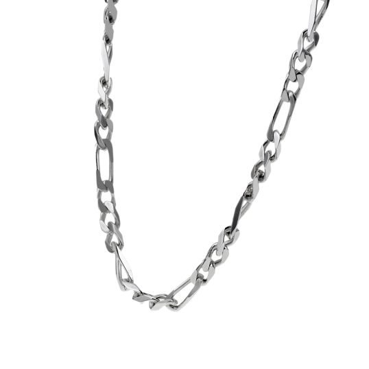 Collier en argent rhodié maille cheval alternée 1-3