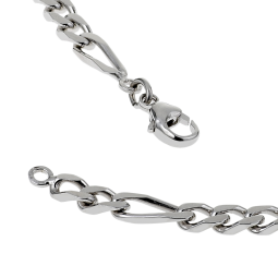 Collier en argent rhodié maille cheval alternée 1-3