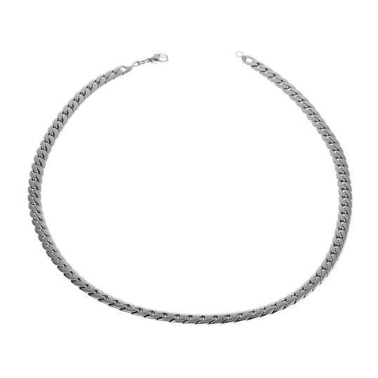 Collier en argent rhodié maille anglaise