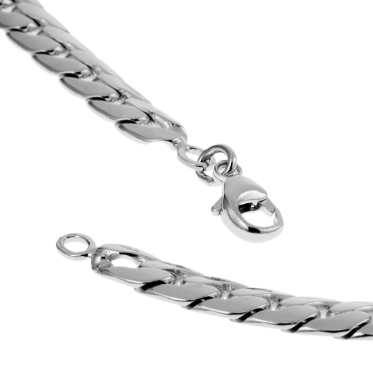 Collier en argent rhodié maille anglaise