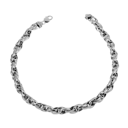 Collier en argent rhodié maille tresse