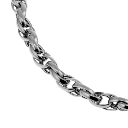 Collier en argent rhodié maille tresse