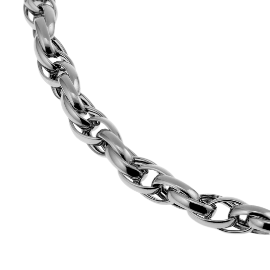 Collier en argent rhodié maille tresse