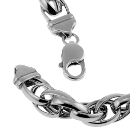 Collier en argent rhodié maille tresse