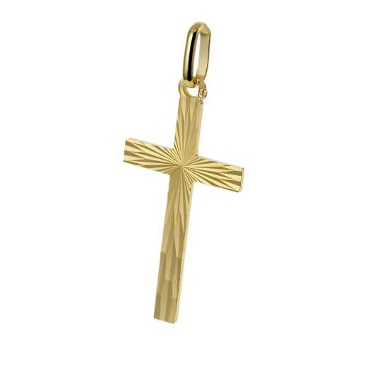 Croix diamantée en plaqué or