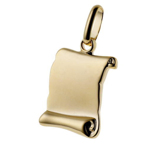 Pendentif parchemin (grand modèle) en plaqué or