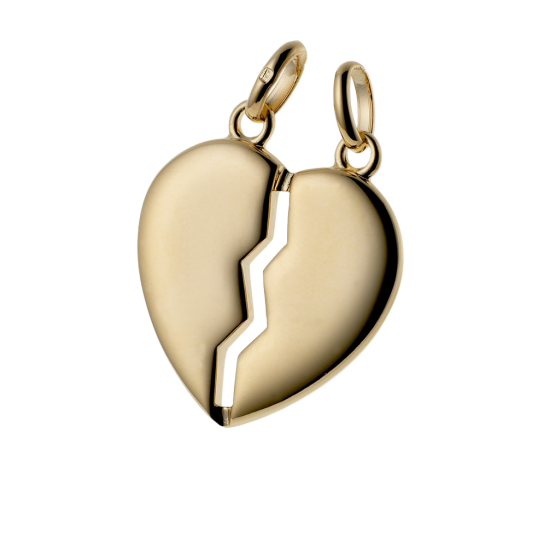 Pendentif coeur sécable en plaqué or