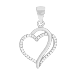Pendentif en argent rhodié et oxydes de zirconium