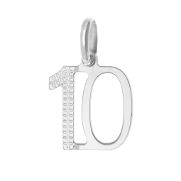 Pendentif en argent rhodié, nombre 10