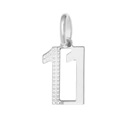 Pendentif en argent rhodié, nombre 11