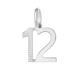 Pendentif en argent rhodié, nombre 12