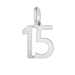 Pendentif en argent rhodié, nombre 15