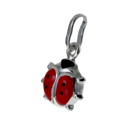 Pendentif en argent rhodié, laque