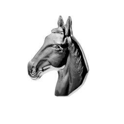 Pendentit tête de cheval en argent rhodié