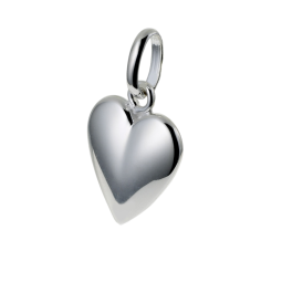 Pendentif coeur en argent rhodié