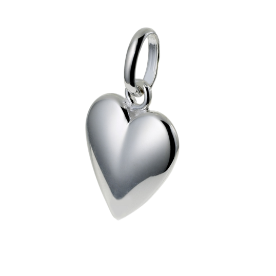 Pendentif coeur en argent rhodié