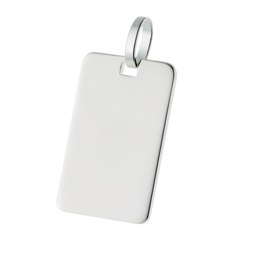 Pendentif plaque (moyen modèle) en argent