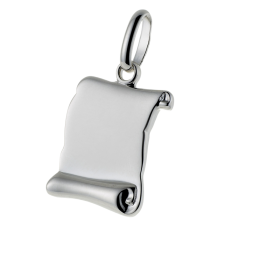 Pendentif parchemin (petit modèle) en argent