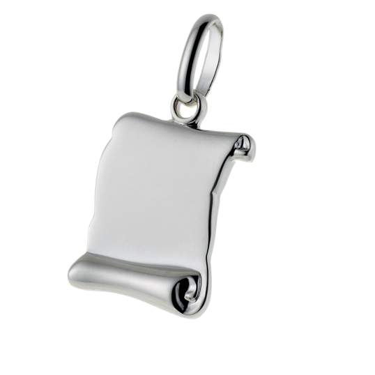 Pendentif parchemin (petit modèle) en argent