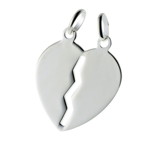 Pendentif coeur sécable en argent