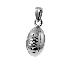 Pendentif ballon de rugby en argent rhodié