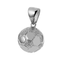 Pendentif ballon de foot en argent rhodié
