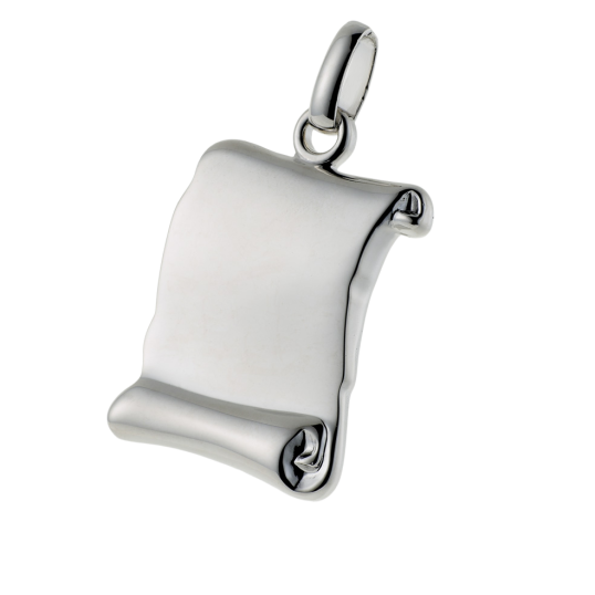 Pendentif parchemin (grand modèle) en argent