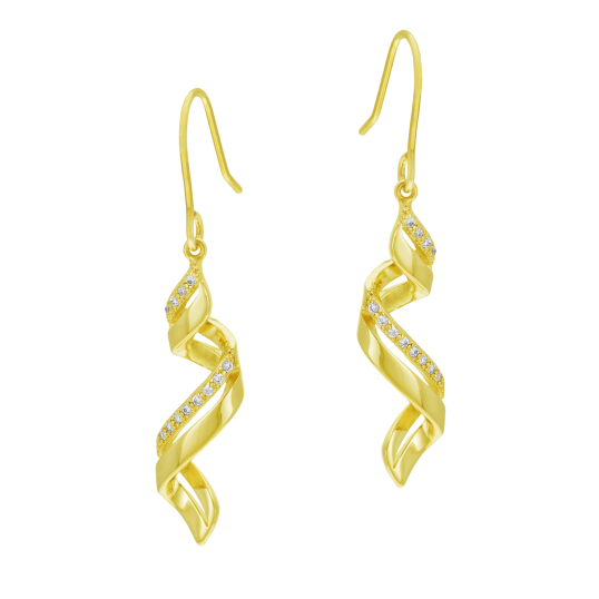 Boucles d'oreilles en plaqué or et oxydes de zirconium